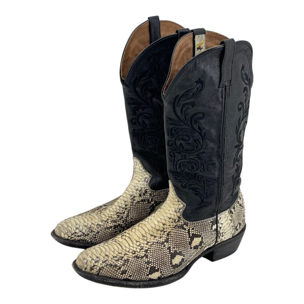 Rogers Boots Handmade Python Snakeskin Leather Cowgirl Boots  11